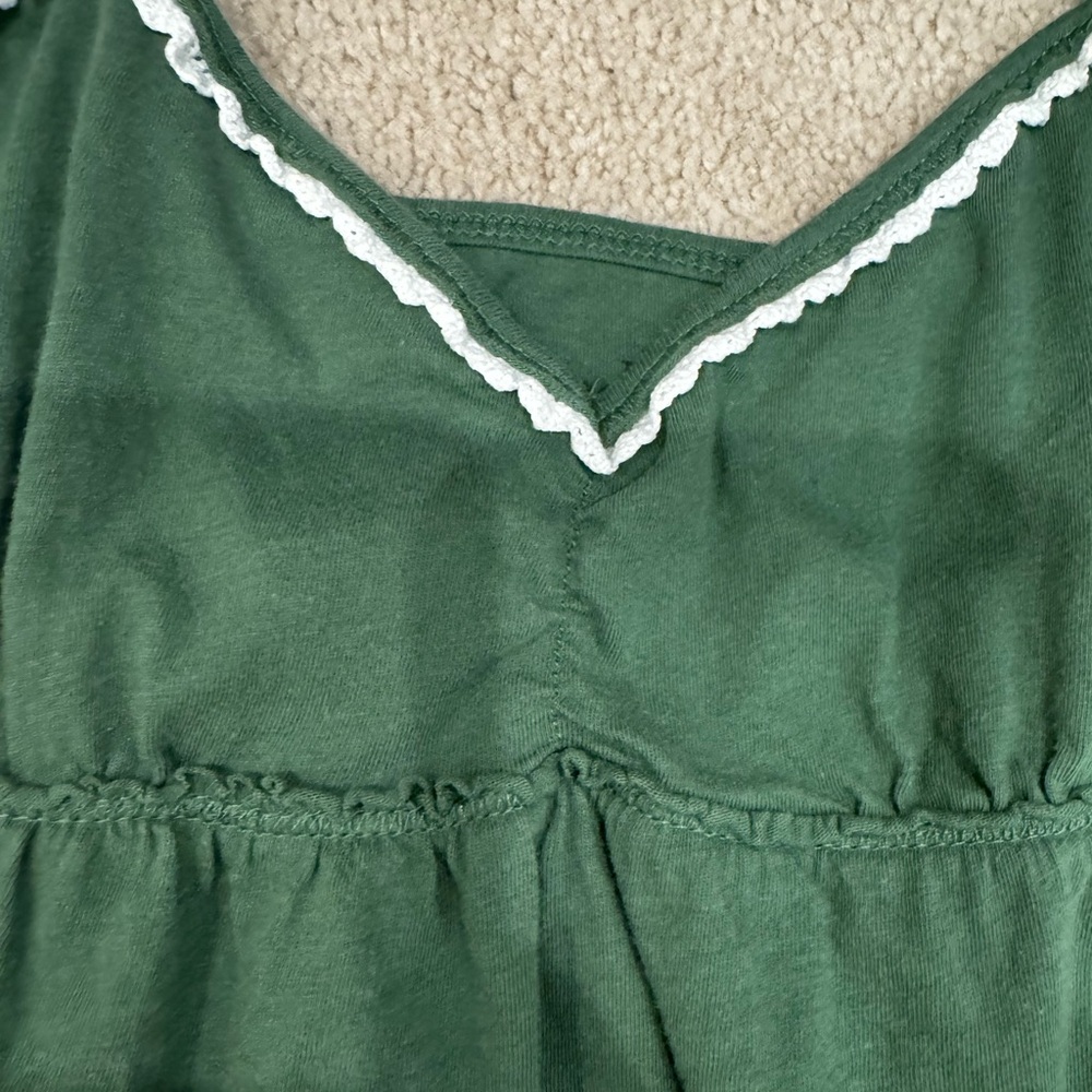 French Kyss Green Lace-Accent Chemise